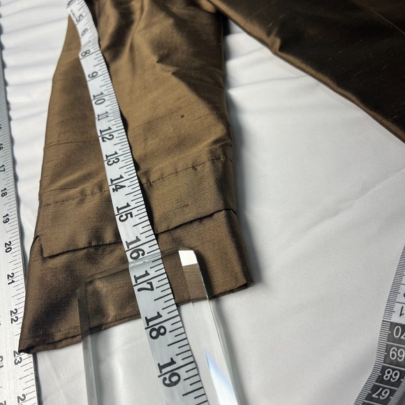 Vintage Fillity Brown 100% Silk Suit Jacket US 8 - Picture 7 of 10